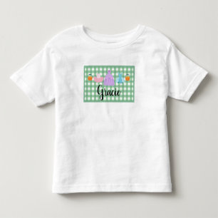 女の子のプレイドトリックまたはトリートナメントウォドラーTシャツ トドラーTシャツ