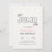 女の子のプレッピーなジャンプ＆バウンスパーティー招待状 招待状 (正面)