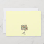 女の子のベイビーシャワー オウル 猫 & 鳥 招待状 (裏面)