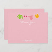 女の子のベビーシャワーありがとう ノートカード (正面/裏面)