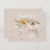 女の子のベビーシャワーお礼ポストカード ポストカード (正面/裏面)