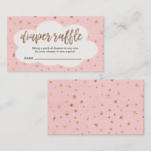 女の子のベビーシャワーのためのおむつのラッフルのチケットの挿入物 エンクロージャーカード (正面/裏面)