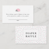 女の子のベビーシャワーのためのハリネズミのおむつのラッフルカード エンクロージャーカード (正面/裏面)