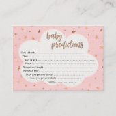女の子のベビーシャワーのためのベビーの予言カード コーリングカード (正面)
