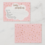 女の子のベビーシャワーのためのベビーの予言カード コーリングカード (正面/裏面)