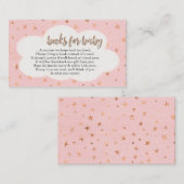 女の子のベビーシャワーの招待状のための本のリクエスト エンクロージャーカード (正面/裏面)