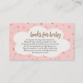 女の子のベビーシャワーの招待状のための本のリクエスト エンクロージャーカード (正面)