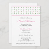 女の子のベビーシャワーの招待状-バラのつぼみ 招待状 (正面/裏面)