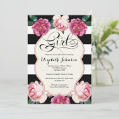 女の子のベビーシャワーの招待状 招待状 (スタンド正面)