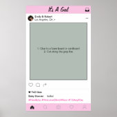 女の子のベビーシャワーパーティープロップフォトブースフレーム装飾 ポスター (正面)