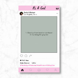 女の子のベビーシャワーパーティープロップフォトブースフレーム装飾 ポスター