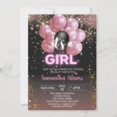 女の子のベビーシャワーパーティー 招待状 (正面)