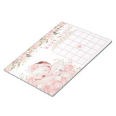 女の子のベビーシャワービンゴゲームカード ノートパッド (アングル)