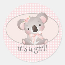 女の子のベビーシャワーラウンド封筒シール