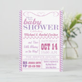 女の子のベビーシャワー招待状 招待状 (スタンド正面)