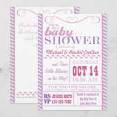 女の子のベビーシャワー招待状 招待状 (正面/裏面)