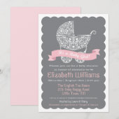 女の子のベビーシャワー招待状 招待状 (正面/裏面)