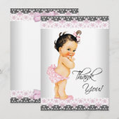 女の子のベビーシャワー　ありがとう サンキューカード (正面/裏面)