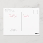 女の子のベビーシャワー お礼のポストカード ポストカード (裏面)