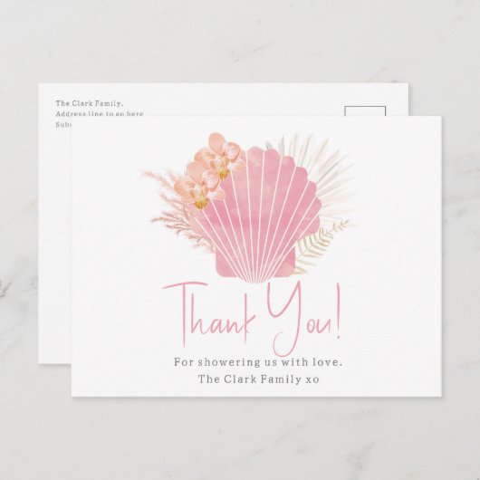 女の子のベビーシャワー お礼ポストカード ポストカード (正面/裏面)