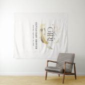 女の子のベビーシャワー ナチュラルゴールド アブストラクト ウォーターカラー タペストリー (インサイチュ(横))