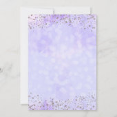 女の子のベビーシャワー パープル＆シルバー 招待状 (裏面)
