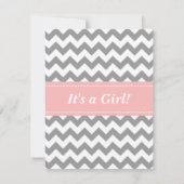 女の子のベビーシャワー - ピンクの王冠をかぶった赤ちゃんプリンセス 招待状 (裏面)