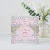 女の子のベビーシャワー ピンク パール ボウ ラッセル バルーン 3 招待状 (スタンド正面)