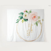 女の子のベビーシャワー 背景 フォトブース タペストリー (正面(横))