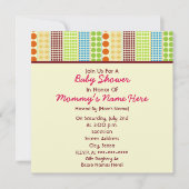 女の子のベビーシャワー: Bohoは詰まったなくまに点を打ちます 招待状 (正面)
