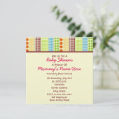 女の子のベビーシャワー: Bohoは詰まったなくまに点を打ちます 招待状 (スタンド正面)