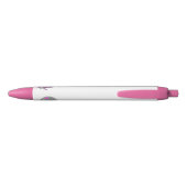 女の子のベビーラトルのピンクの星弓の発表 黒ボールペン (裏面)