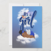 女の子のベビー告知カード 案内状 (正面)