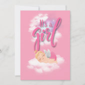 女の子のベビー告知カード 案内状 (正面)