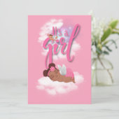 女の子のベビー告知カード 案内状 (スタンド正面)
