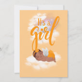 女の子のベビー告知カード 案内状 (正面)