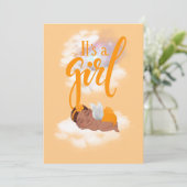 女の子のベビー告知カード 案内状 (スタンド正面)