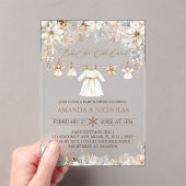 女の子のベビー外で寒い赤ちゃんシャワー アクリル招待状 (インサイチュ (ポータブル))