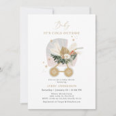女の子のベビー外で寒い赤ちゃんシャワー 招待状 (正面)