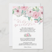 女の子のベビー散水カラーフローラ牡丹ブーケ 招待状 (正面)