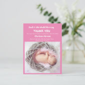 女の子のベビー誕生のお知らせ ポストカード (スタンド正面)