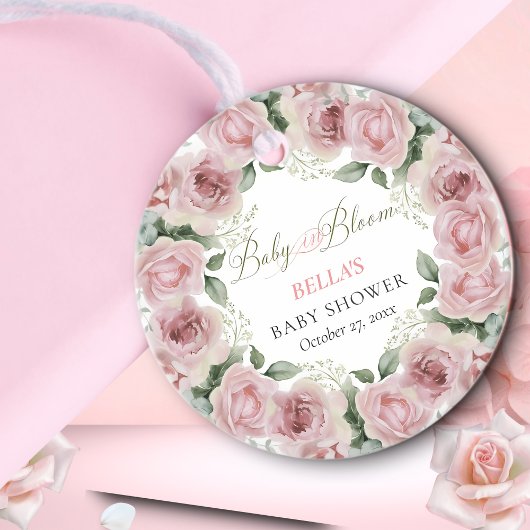 女の子のベビー開花の赤ちゃんシャワーのギフト フェイバータグ