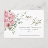 女の子のベビー開花ベビーシャワーおむつラッフル エンクロージャーカード (正面)