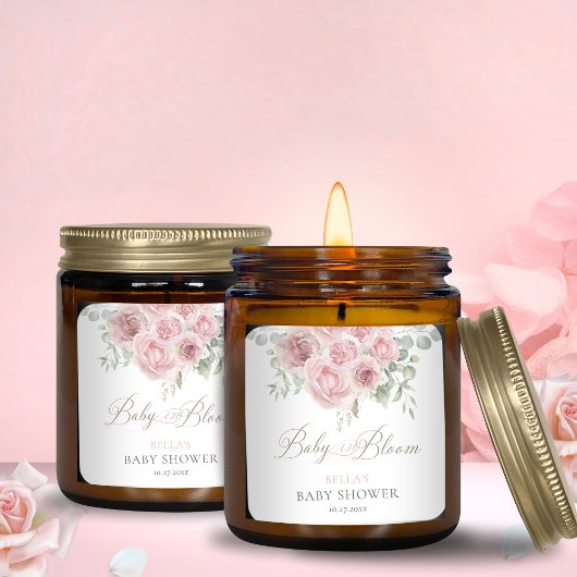 女の子のベビー開花ベビーシャワーステッカー スクエアシール