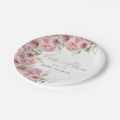 女の子のベビー開花ベビーシャワープレート ペーパープレート (アングル)