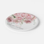 女の子のベビー開花ベビーシャワープレート ペーパープレート (アングル)