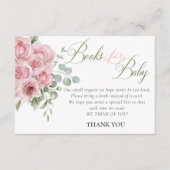 女の子のベビー開花赤ちゃんシャワー本ベビー エンクロージャーカード (正面)