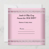 女の子のベビー 案内状 (裏面)