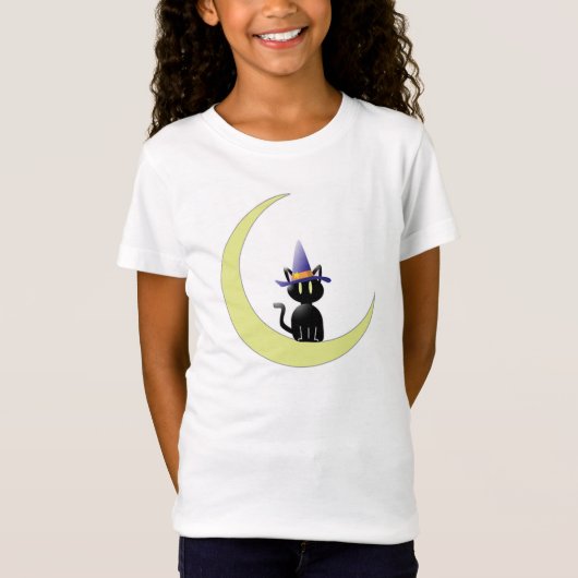 女の子のベラぴったりのお坊ちゃん人形Tシャツ/黒猫 Tシャツ (正面)