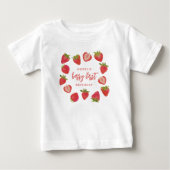 女の子のベリー・ファースト・サマー・ストロベリー 1歳の誕生日 ベビーTシャツ (正面)